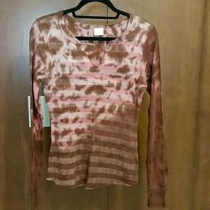 Pink Daytrip Tie Dye Long Sleeve Ribbed Shirt Sz L